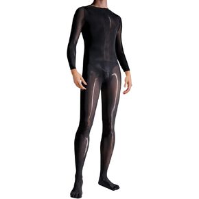 HTRUIYA Men's Bodystocking Shiny Pantyhose Full Body Stocking for Men Body Stockings Sexy