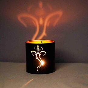 KYMY Diwali Projection Candlestick Ornament, Diwali Metal Candle Cups Holder, Iron Candlelight Shadow Candlestick for Diwali Party India Festival Home Party Banquet Decoration Diya