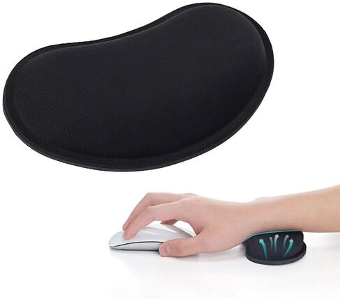 Wrist Rest for Mouse, Ergonomic Soft Silicone Wrist Cushion Support Pad, Mouse Wrist Pad with Non-Slip Base for Typing Pain Relief, Office, Home, Gaming, Computer, Black in Saudi Arabia