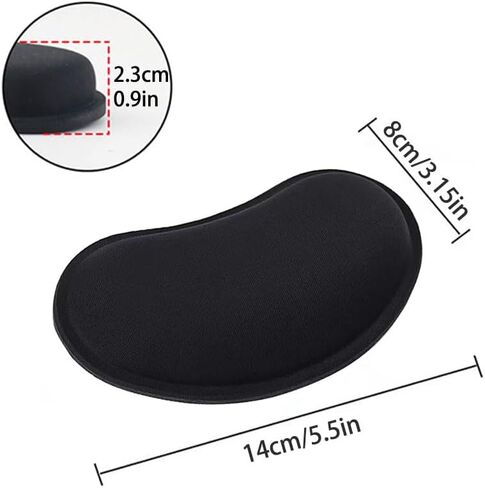 Wrist Rest for Mouse, Ergonomic Soft Silicone Wrist Cushion Support Pad, Mouse Wrist Pad with Non-Slip Base for Typing Pain Relief, Office, Home, Gaming, Computer, Black in Saudi Arabia