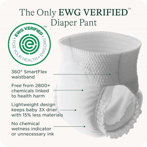 SmartyPants Pull Up Style Diapers | EWG Verified Safe & Plant-Based | Quilted 360 Waistband, Super Absorbent for Overnight Leak Protection | Training Pants by HealthyBaby | Size 3 (54 Count) in Saudi Arabia
