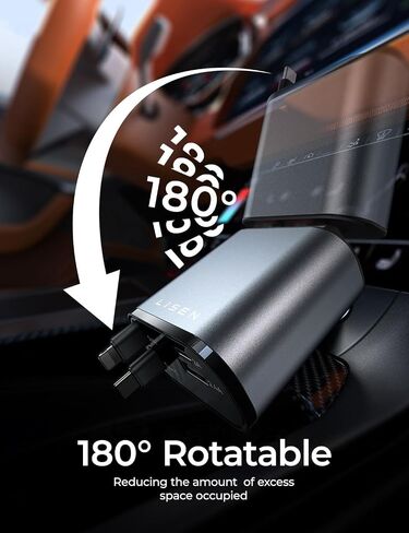 LISEN Retractable Car Charger [69W USB C Car Charger Adapter] iPhone 16 Car Charger Fast Charging, Fast Charging Car Charger, Type C Retractable Car Charger for iPhone 16 15 14 13 12, Samsung, Black in Saudi Arabia