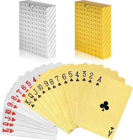 4 Decks Waterproof Playing Cards Plastic Poker Cards, Foil Poker Cards Novelty Poker Cards Waterproof Deck of Cards Tricks Tool Playing Card for Men Adults Family Game Party Birthday Party in Saudi Arabia