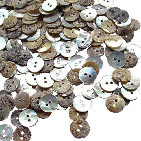New Upick 11/13/15/23mm 100pcs Shell Buttons Sewing Craft Buttons 2 Holes (11mm) in Kuwait