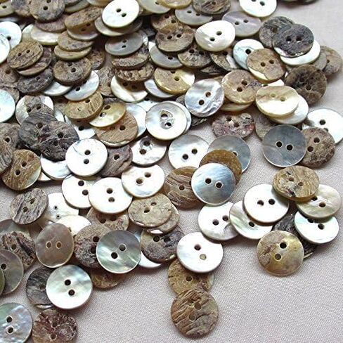 New Upick 11/13/15/23mm 100pcs Shell Buttons Sewing Craft Buttons 2 Holes (11mm) in Kuwait