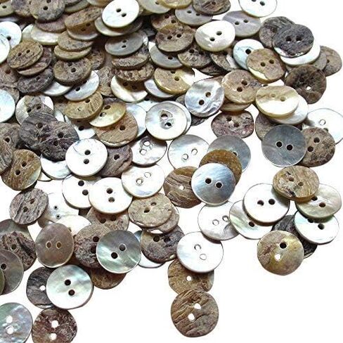 New Upick 11/13/15/23mm 100pcs Shell Buttons Sewing Craft Buttons 2 Holes (11mm) in Kuwait