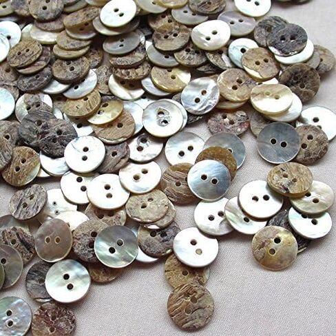 New Upick 11/13/15/23mm 100pcs Shell Buttons Sewing Craft Buttons 2 Holes (11mm) in Kuwait