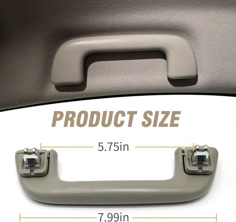 مقبض سحب السقف الخلفي VIKKSAER، مقبض حمل عالمي LH=RH متوافق مع Toyota Corolla Rav4 Yaris Vios، استبدال #74610-52020 (بدون خطاف، رمادي بيج، قطعة واحدة) in Saudi Arabia