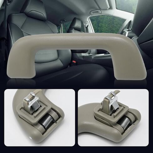 مقبض سحب السقف الخلفي VIKKSAER، مقبض حمل عالمي LH=RH متوافق مع Toyota Corolla Rav4 Yaris Vios، استبدال #74610-52020 (بدون خطاف، رمادي بيج، قطعة واحدة) in Saudi Arabia