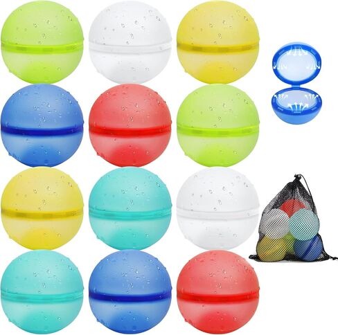Reusable Water Balloons,JUESHITOY Quick Fill&Floatable Water Balloon for Kids,Latex-free Water Bomb Summer Toys for Pool,Bath and Boy/Girl Ages 3-12,Magnetic Self-sealing Water Ball for Outdoor 6 PCS in Saudi Arabia