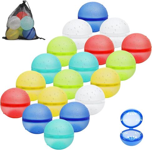 Reusable Water Balloons,JUESHITOY Quick Fill&Floatable Water Balloon for Kids,Latex-free Water Bomb Summer Toys for Pool,Bath and Boy/Girl Ages 3-12,Magnetic Self-sealing Water Ball for Outdoor 6 PCS in Saudi Arabia