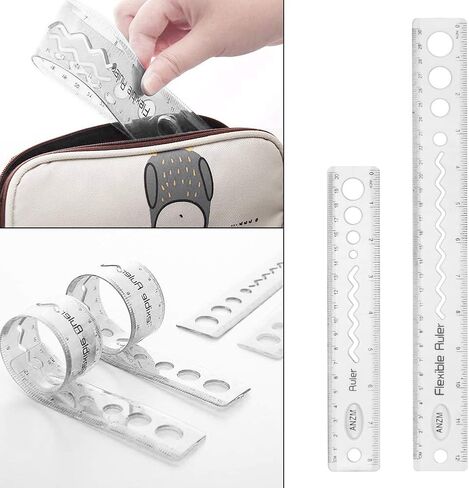 30CM/12inch Unbreakable Clear Rulers Dual Scale Bendable Flexible Rubber Rulers Transparent Shatterproof Straight Plastic Ruler,12 In Flexi Folding Rulers School,Classroom,or Office Kids/Adults(4PCS) in Saudi Arabia