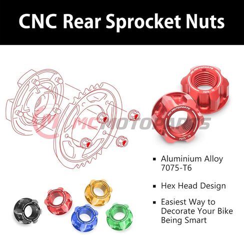 Red Rear Sprocket Nuts Compatible with MSX 125 GROM 2014-2020 Monkey 125 Z125MA 18 19 2020 Grom 125 SF in Kuwait