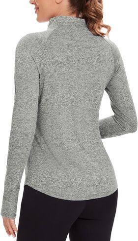 Viracy Womens Long Sleeve Workout Tops Quick Dry Half Zip Moisture Wicking Running Athletic T-Shirts with Pockets in Saudi Arabia