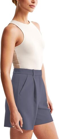 NIMIN High Waisted Tailored Work Shorts for Women Summer Casual Lightweight Office Dressy Shorts with Pockets in Kuwait