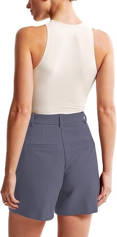 NIMIN High Waisted Tailored Work Shorts for Women Summer Casual Lightweight Office Dressy Shorts with Pockets in Kuwait