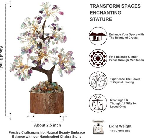 MAIBAOTA 7 Chakra Tree Crystal Tree for Positive Energy Home Office Decor Crystal Decor Crystal Tree of Life for Meditation in Kuwait
