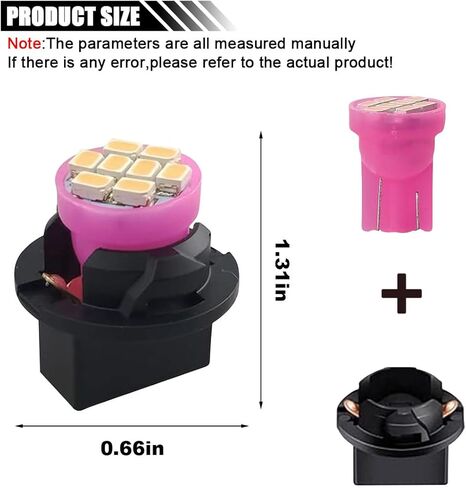 10PCS T10 194 168 Car Dash Instrument LED Light Bulbs with Twist Lock Socket, Bright Panel Gauge Cluster Dashboard Light Bulbs, Car Interior Replacement Bulbs for Map Dome Lights (Pink&Purple) in Kuwait