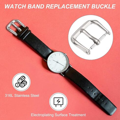 HARFINGTON Watch Band Replacement Buckle 316L Stainless Steel Clasp for Leather Silicone Nylon Canvas Watch Bands in Saudi Arabia