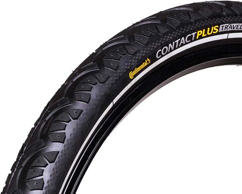 إطار دراجة Continental Contact Plus للسفر - مصنف للدراجة الإلكترونية، آمن بالإضافة إلى حماية من الثقب، إطار دراجة لجميع التضاريس (26 بوصة، 28 بوصة) in Saudi Arabia