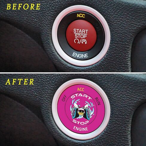 TOOLEPIC Push Start Button Cover for Dodge Challenger Charger Durango Accessories 2015-2024, Engine Start Ignition Kit Cover Emblem Badge-Unique Stylish Design-Car Decor Stickers in Kuwait