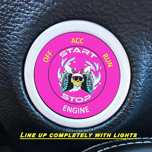 TOOLEPIC Push Start Button Cover for Dodge Challenger Charger Durango Accessories 2015-2024, Engine Start Ignition Kit Cover Emblem Badge-Unique Stylish Design-Car Decor Stickers in Kuwait