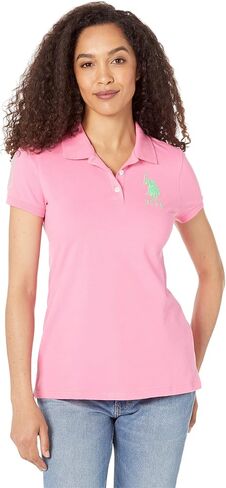 U.S. Polo Assn. Junior's Neon Logos Short Sleeve Polo Shirt in Saudi Arabia