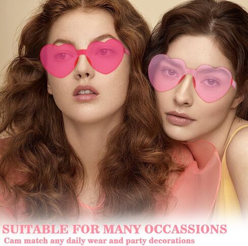14 Pack Heart Sunglasses, Heart Shaped Sunglasses, Fun Heart Glasses, Heart Glasses Bulk for Women Party Favor in Saudi Arabia