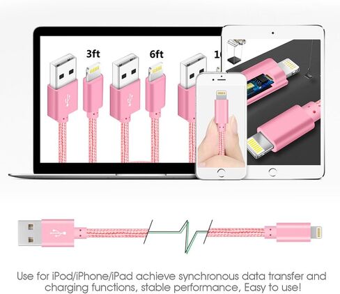 Retractable Multi Charging Cable, 3 in 1 Charger Cable for Multiple Devices, Multiple USB Charging Cord with Type-C, Micro USB and IP Port for Cell Phones and More(2Pack 3.3FT Green) in Saudi Arabia