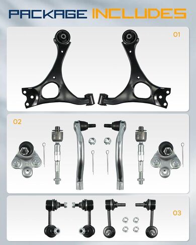 12PCS Front Lower Control Arm Fits 2006-2011 Civic All Non-SI Models w/Ball Joints Suspension Kit in Kuwait