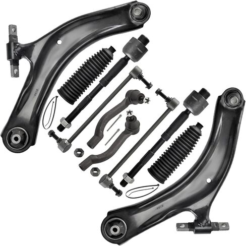ASTARPRO - 10pc Front End Suspension Kit Replacement for 2008-2013 Nissan Rogue 14-15 Rogue Select 2009 2010 2011 2012, 2 Front Lower Control Arms Assembly 2 Sway Bars 4 Inner Outer Tie Rods 2 Boots in Saudi Arabia