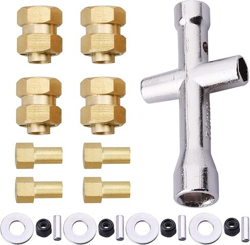 Hobbypark Brass SCX24 Extended Wheel Hubs 7mm Wheel Hex Wheel Spacers for Axial SCX24 Gladiator Chevrolet C10 Deadbolt Wrangler JLU B17 Betty Bronco Upgrades Parts in Saudi Arabia