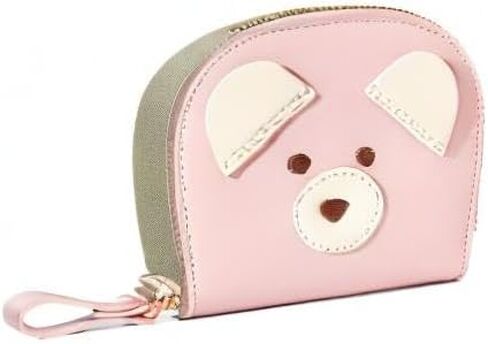 YINHEXI Cute Card Holder Wallet for Women, Bear RIFD Small Leather Zipper Credit Card Holder Wallet for Women with Keychain Wristlet, Business Card Holder for Women (Black) in Kuwait