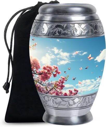 Cherry Blossoms and Butterflies Urn for Ashes for Women - 4 Keepsake Urns - Urns for Human Ashes - Mini Urns for Human Ashes Keepsake - Keepsake Urns for Human Ashes Set of 4 Size 3inch,4pcs in Saudi Arabia