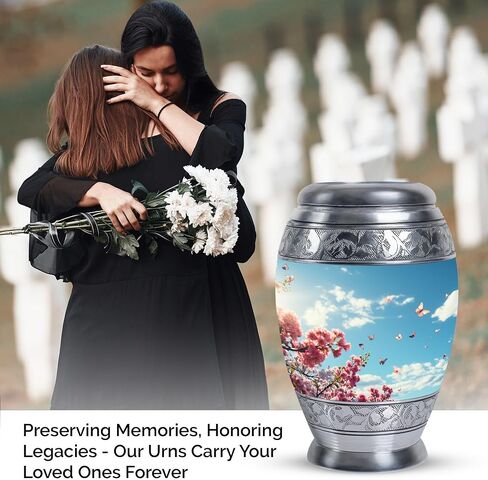 Cherry Blossoms and Butterflies Urn for Ashes for Women - 4 Keepsake Urns - Urns for Human Ashes - Mini Urns for Human Ashes Keepsake - Keepsake Urns for Human Ashes Set of 4 Size 3inch,4pcs in Saudi Arabia