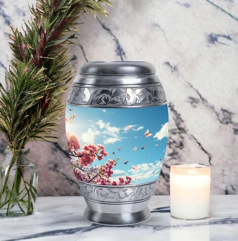 Cherry Blossoms and Butterflies Urn for Ashes for Women - 4 Keepsake Urns - Urns for Human Ashes - Mini Urns for Human Ashes Keepsake - Keepsake Urns for Human Ashes Set of 4 Size 3inch,4pcs in Saudi Arabia
