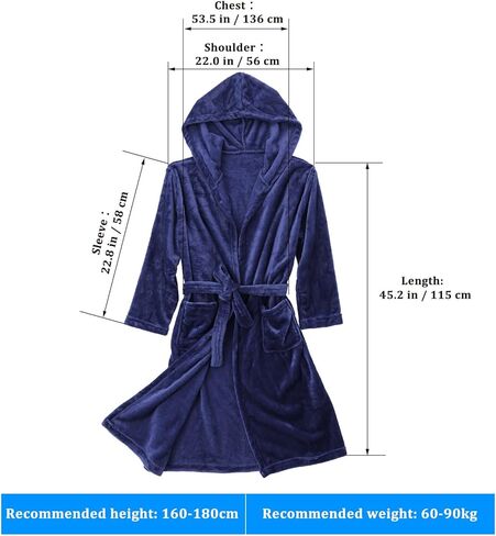 Holibanna رجالي مقنعين رداء غامض رجالي رداء حمام طويل سبا رداء مع حزام 2 جيوب لينة دافئة طول الركبة البشكير in Kuwait