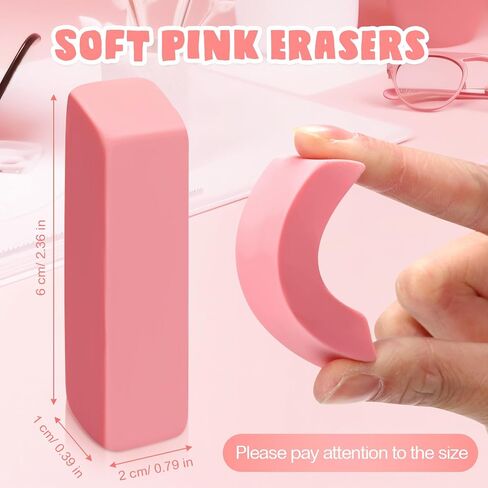 Harloon Pack of 150 Pink Eraser Bulk Large Pencil Eraser Latex Free Block Erasers for Art Drawing Teachers Office Supplies, Bevel and Rectangular in Saudi Arabia