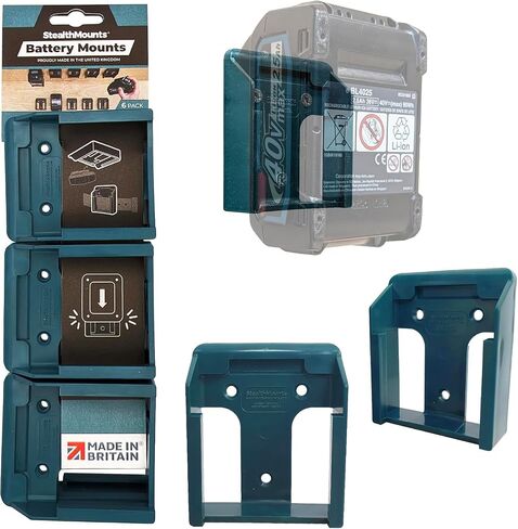 StealthMounts 40V Makita Battery Holder, 6 Pack, Blue, Plastic in Saudi Arabia