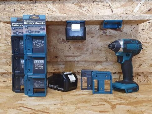 StealthMounts 40V Makita Battery Holder, 6 Pack, Blue, Plastic in Saudi Arabia