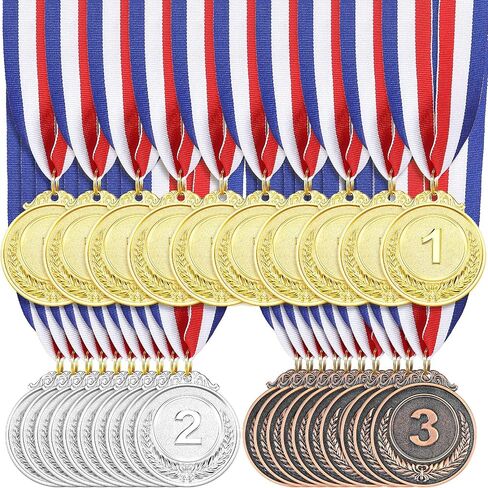 MTLEE Gold Silver Bronze Award Medals Competition Style Winner Award Medals Metal Medals Prizes with Neck Ribbon for Competitions Party Homework School Bar Costume Parties(10 Pieces) in Saudi Arabia