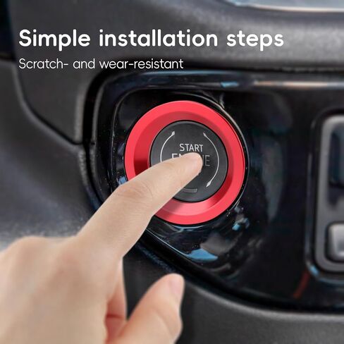 Auovo Volume/Tune Knob Covers A/C Knob Covers Rings Trims Compatible with 2022-2024 Chevy Silverado/GMC Sierra Accessories Car Interior Trim Decorations(5pcs/Set, Red) in Saudi Arabia