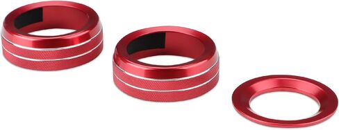 Auovo Volume/Tune Knob Covers A/C Knob Covers Rings Trims Compatible with 2022-2024 Chevy Silverado/GMC Sierra Accessories Car Interior Trim Decorations(5pcs/Set, Red) in Saudi Arabia