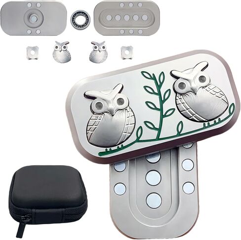 New Decompression Metal Poker Fidget Slider,Men's EDC Hand Slider,Poker Push Card Stress Relief Toys,Twig Sitting Owl Shape Design Fidget Toys,Office Desk Toys Gifts for Boyfriend and Father (Black) in Saudi Arabia