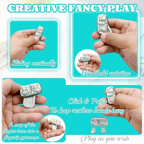 New Decompression Metal Poker Fidget Slider,Men's EDC Hand Slider,Poker Push Card Stress Relief Toys,Twig Sitting Owl Shape Design Fidget Toys,Office Desk Toys Gifts for Boyfriend and Father (Black) in Saudi Arabia