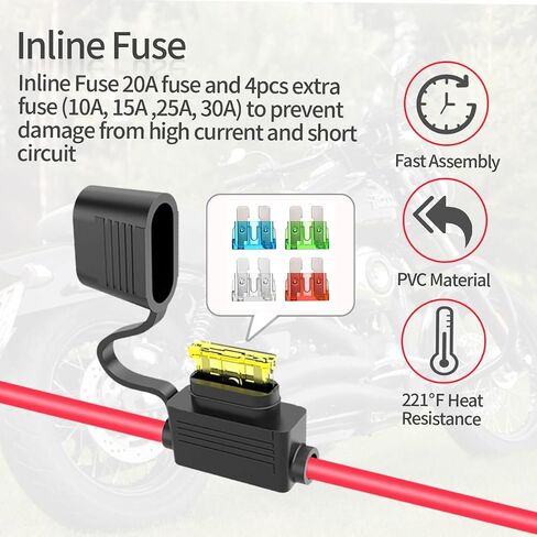 موصل أندرسون إلى كابل توصيل بطارية 10AWG للطرف الدائري مع 5 صمامات لمولدات الطاقة الشمسية المحمولة لمحطة الطاقة للسيارات (2FT) in Kuwait
