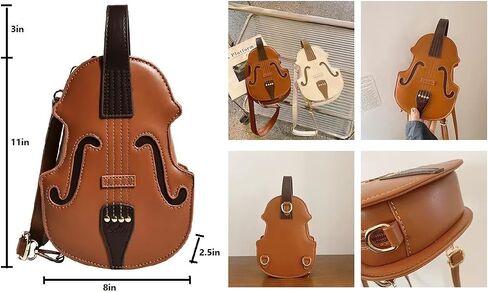 Violin style fashion backpack, PU leather bag, women's crossbody bag, personality handbag for young lady in Saudi Arabia