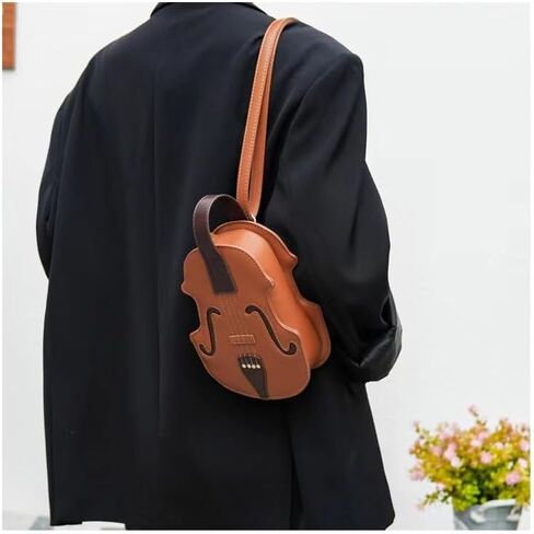 Violin style fashion backpack, PU leather bag, women's crossbody bag, personality handbag for young lady in Saudi Arabia