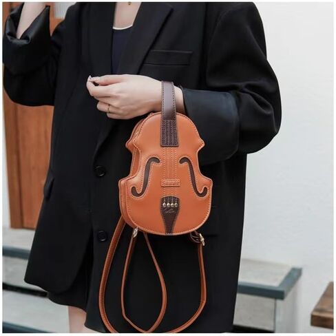 Violin style fashion backpack, PU leather bag, women's crossbody bag, personality handbag for young lady in Saudi Arabia