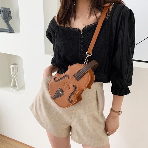 Violin style fashion backpack, PU leather bag, women's crossbody bag, personality handbag for young lady in Saudi Arabia
